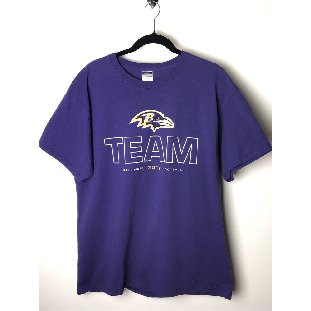 Baltimore Ravens Team 2012 Training Camp Jerzees Football T-shirt Purple Sz XL